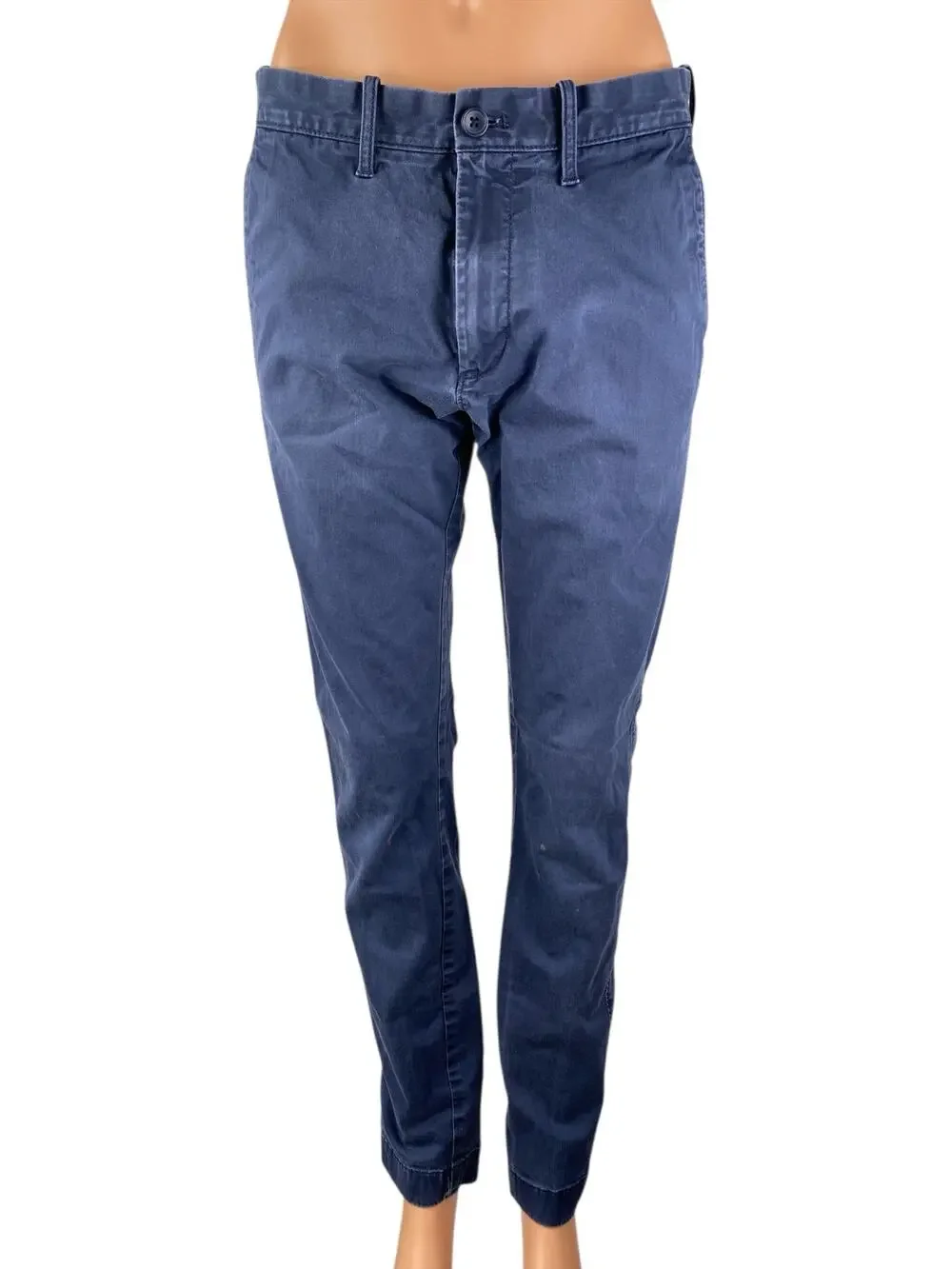J. Crew Flex Blue Mid Rise Slim Fit Straight Leg Chino Khaki Trousers Pants 30